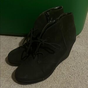 Women's Black Wedge Ankle Boots